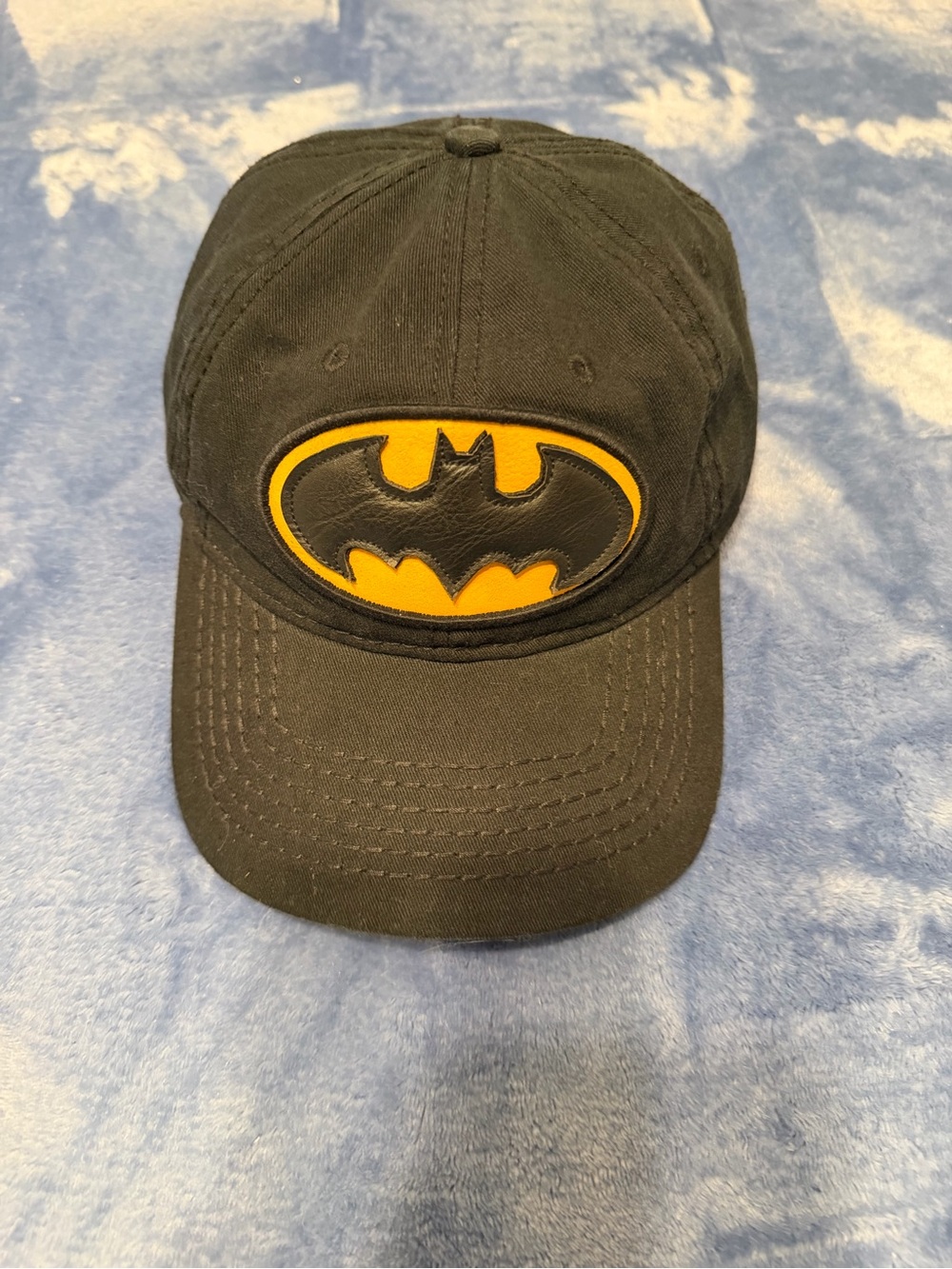 Batman Black Baseball Hat with Yellow Emblem